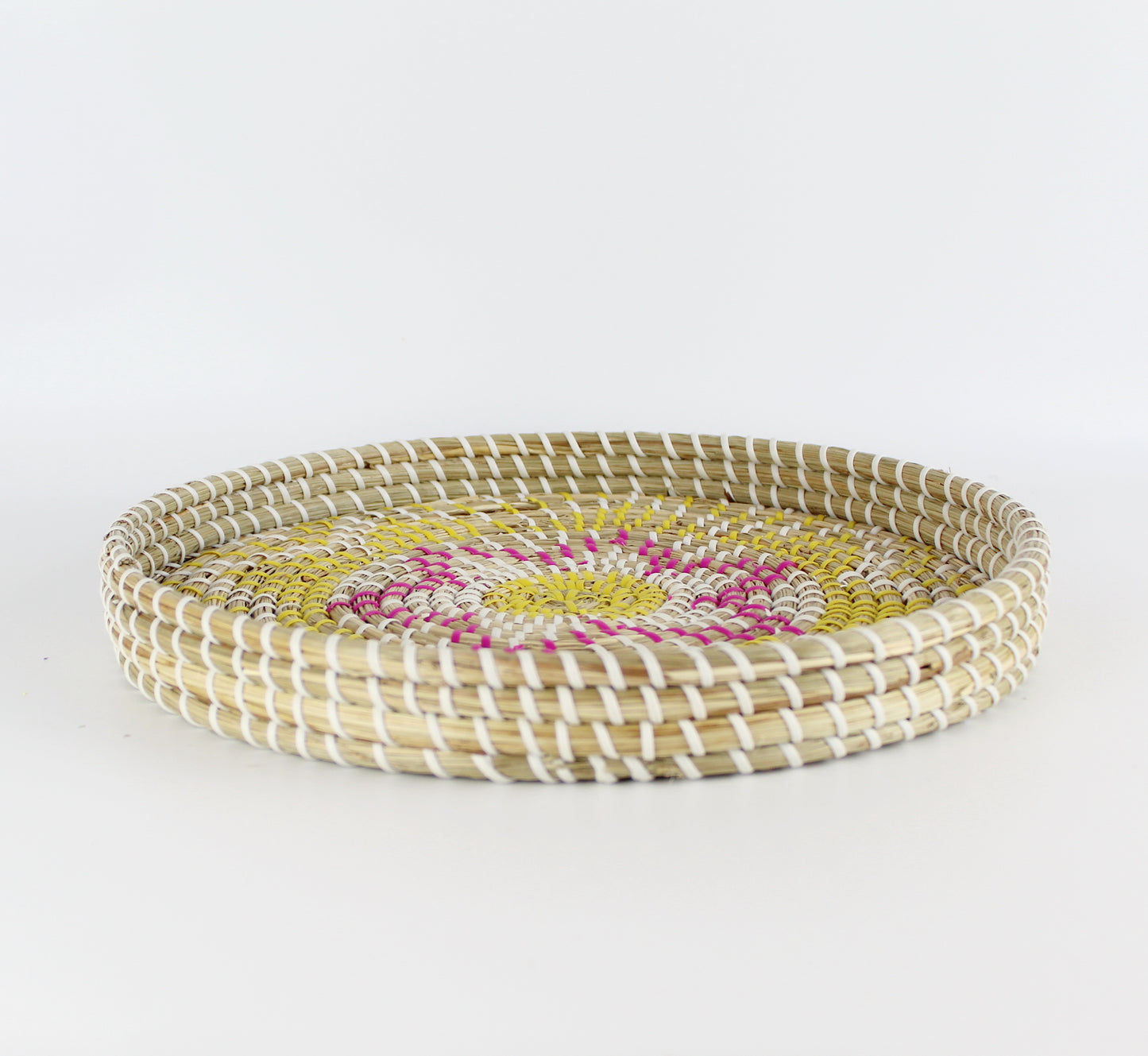 Natural Seagrass Woven Round Serving Tray - Eco Handcraft store