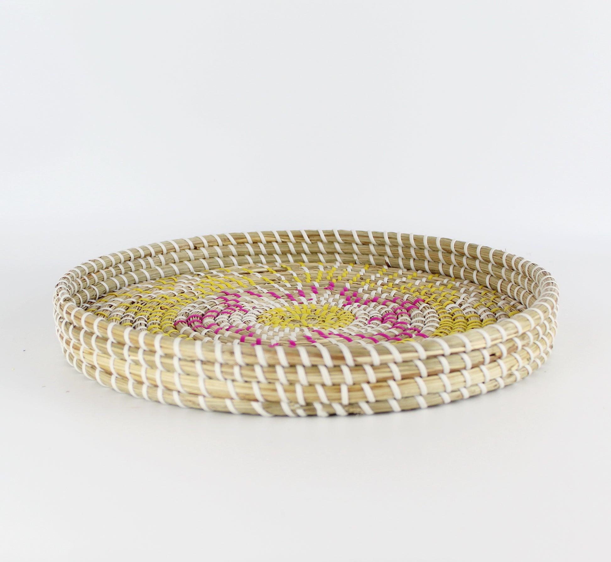 Natural Seagrass Woven Round Serving Tray - Eco Handcraft store