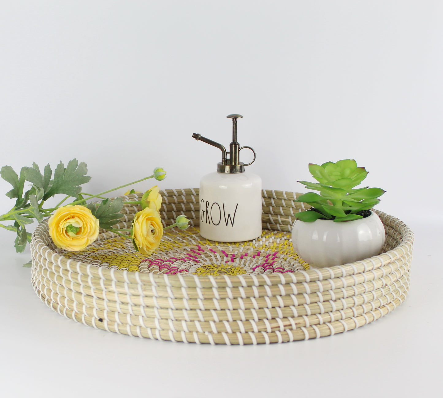 Natural Seagrass Woven Round Serving Tray - Eco Handcraft store