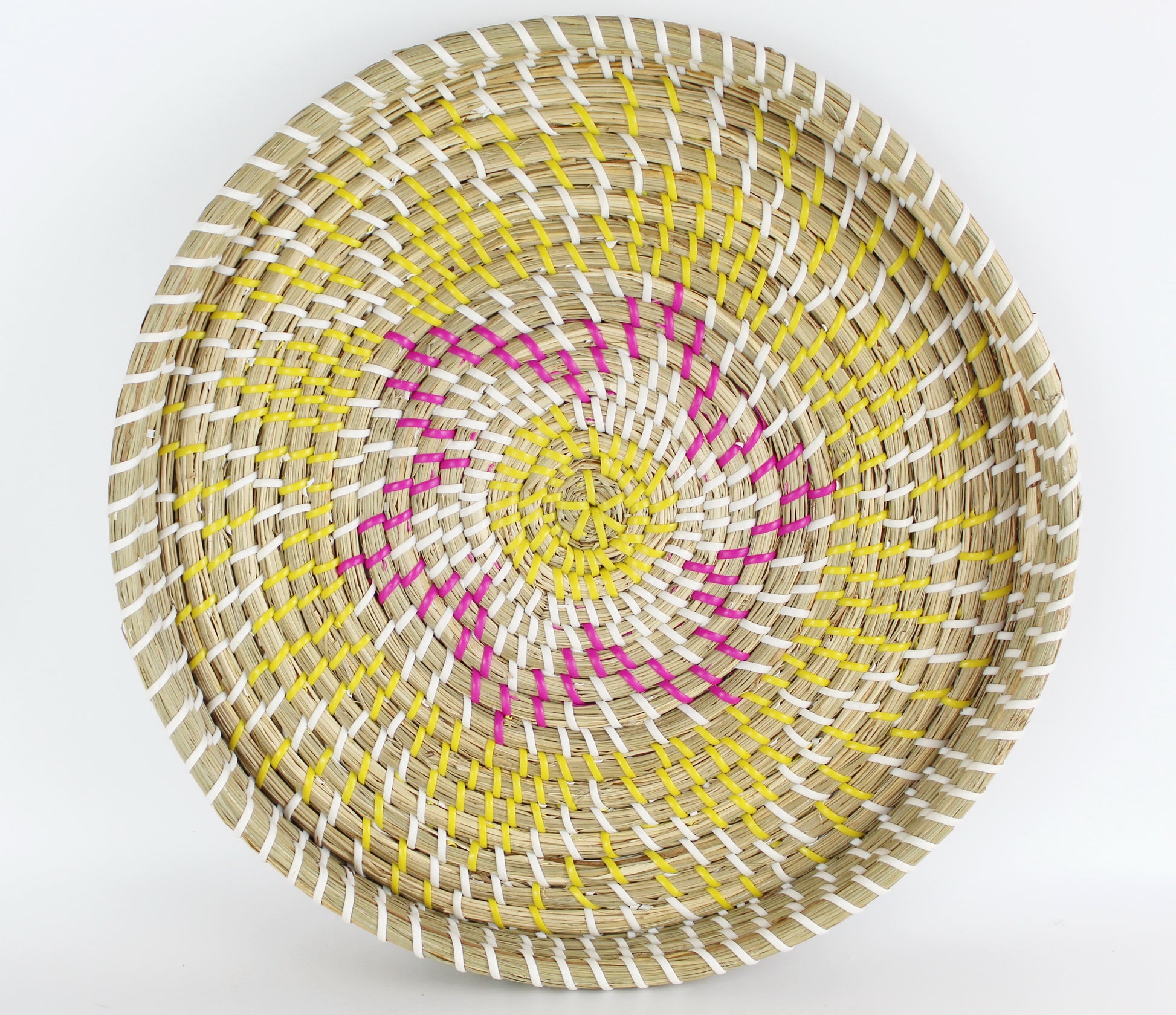 Natural Seagrass Woven Round Serving Tray - Eco Handcraft store