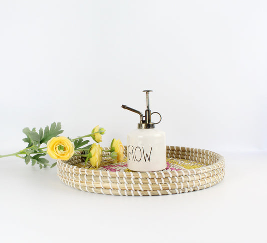 Natural Seagrass Woven Round Serving Tray - Eco Handcraft store