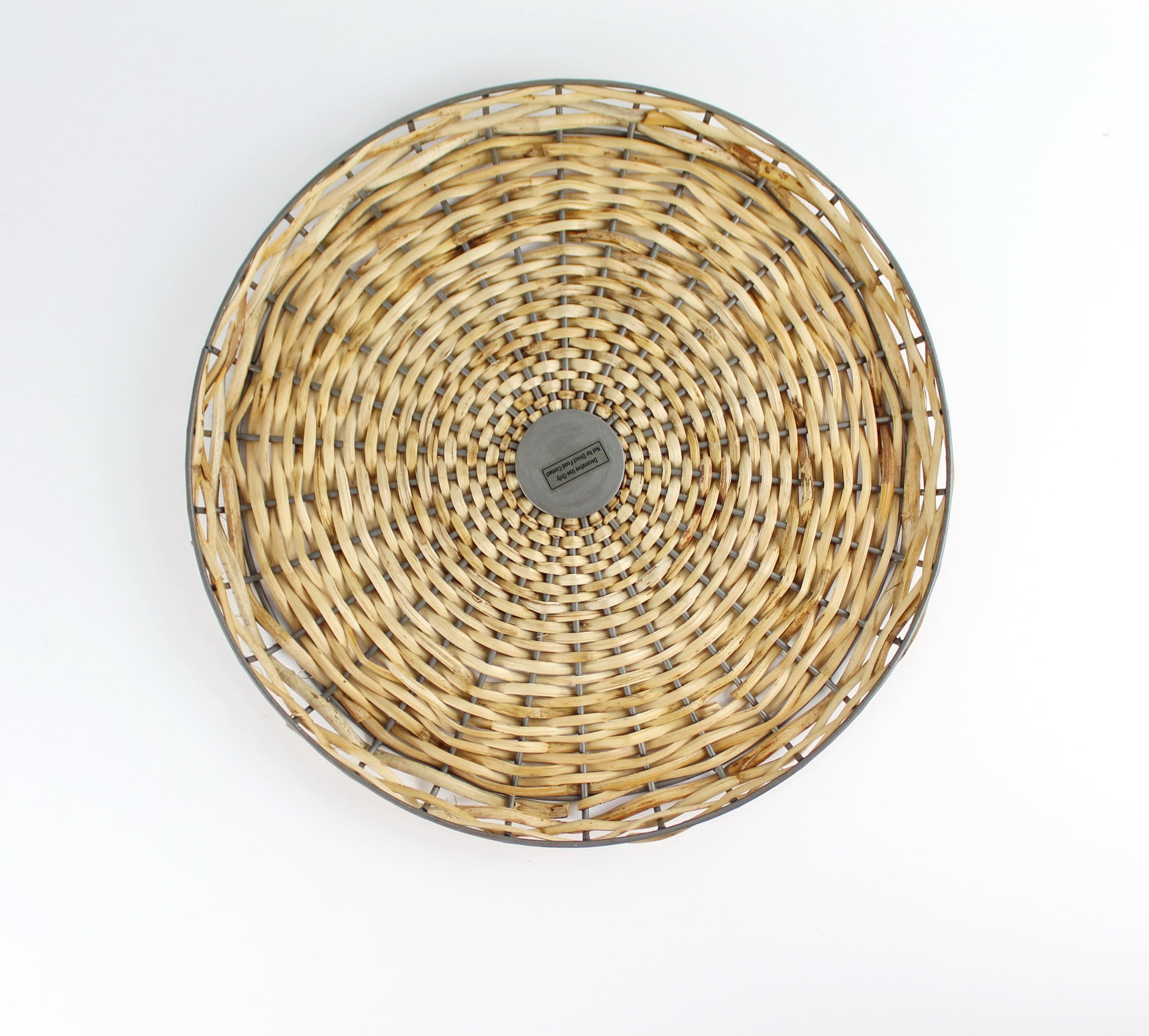 Rattan & Iron Woven Tray - Eco Handcraft store