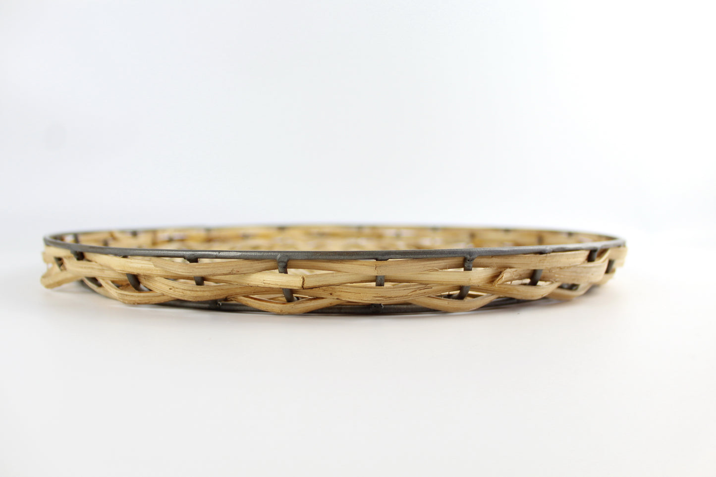 Rattan & Iron Woven Tray - Eco Handcraft store