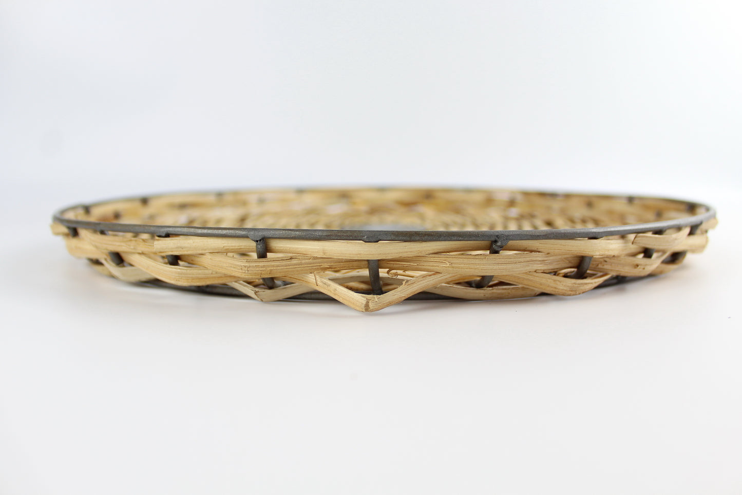 Rattan & Iron Woven Tray - Eco Handcraft store