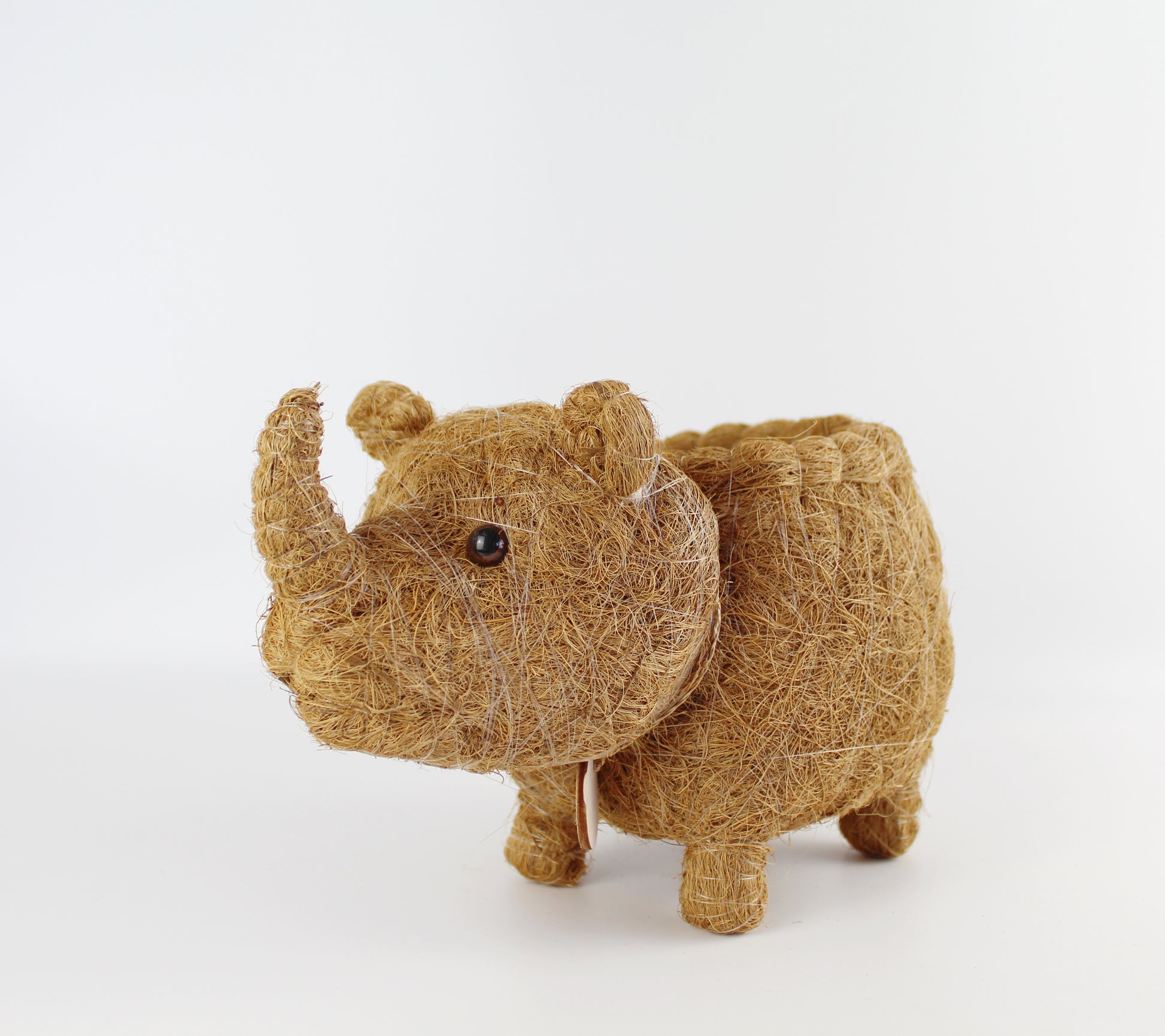 Handmade Coco Coira Animal Planter- Rhino - Eco Handcraft store