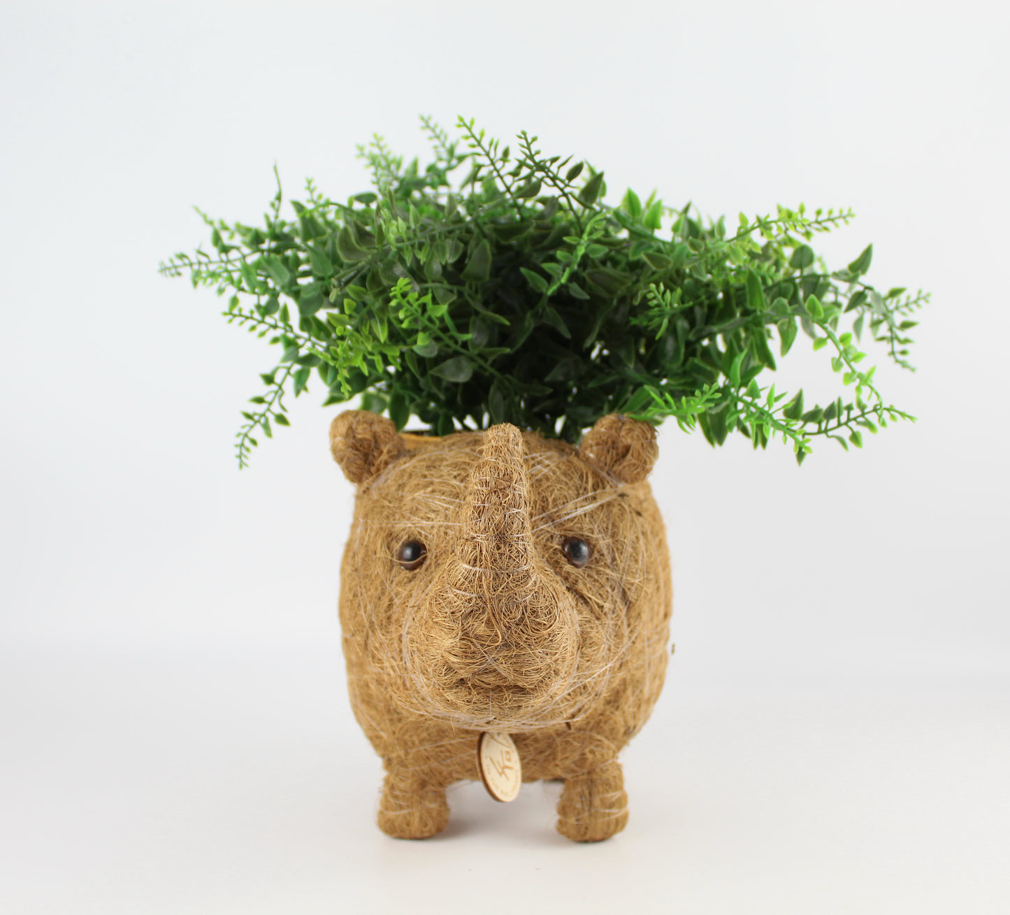 Handmade Coco Coira Animal Planter- Rhino - Eco Handcraft store