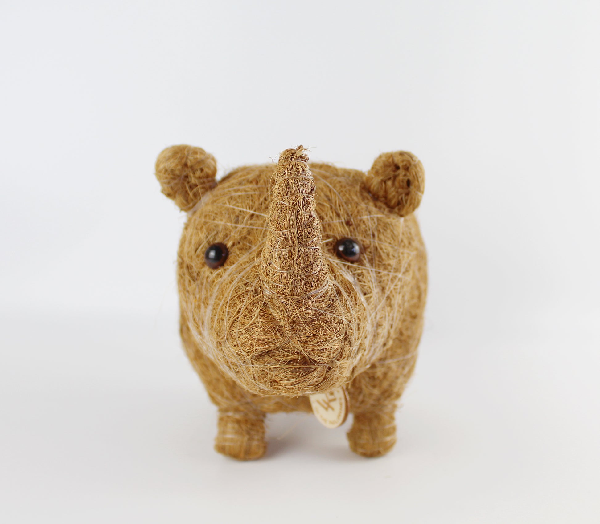 Handmade Coco Coira Animal Planter- Rhino - Eco Handcraft store