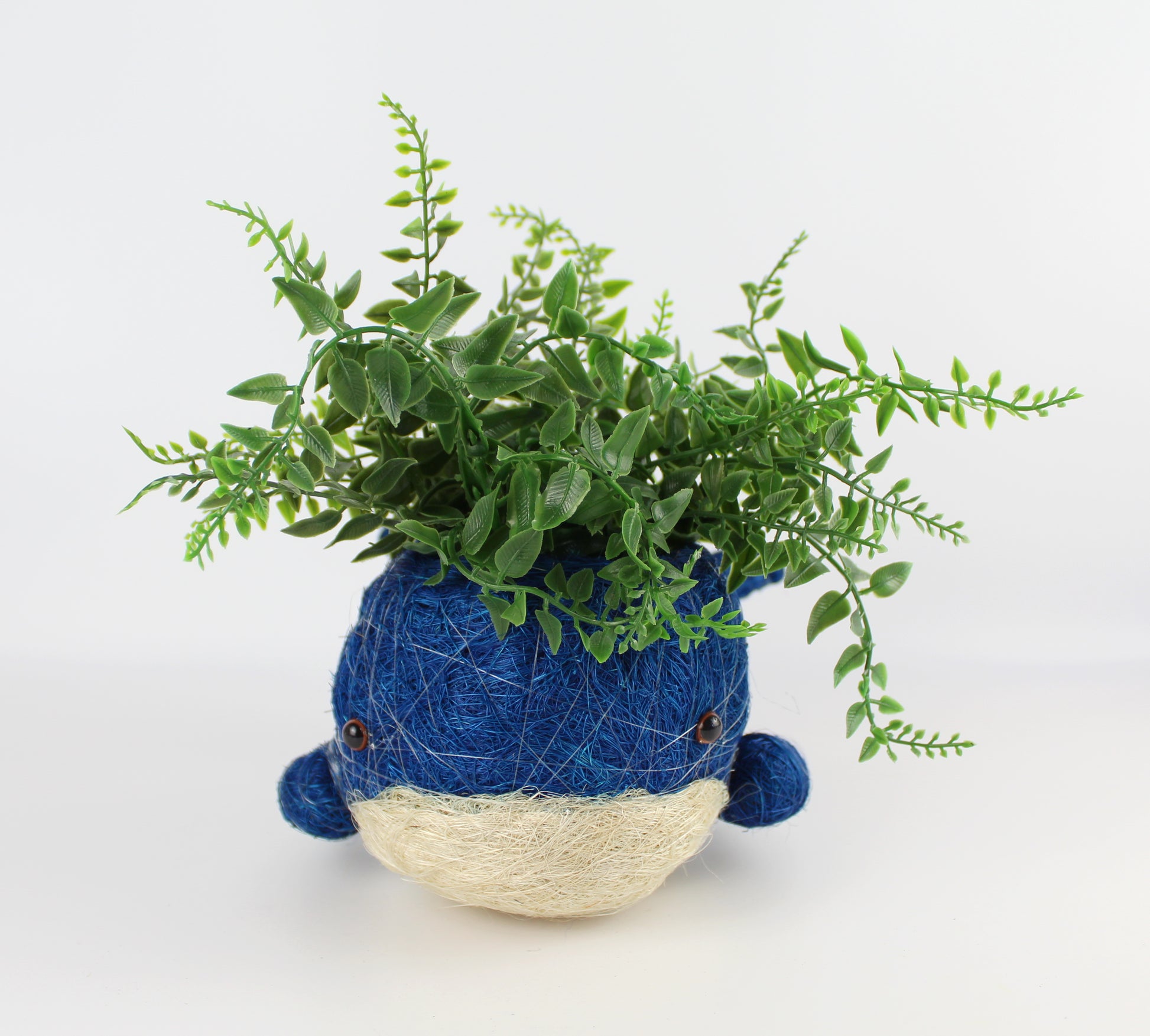 Handmade Coco Coira Animal Planter- Baby Whale - Eco Handcraft store