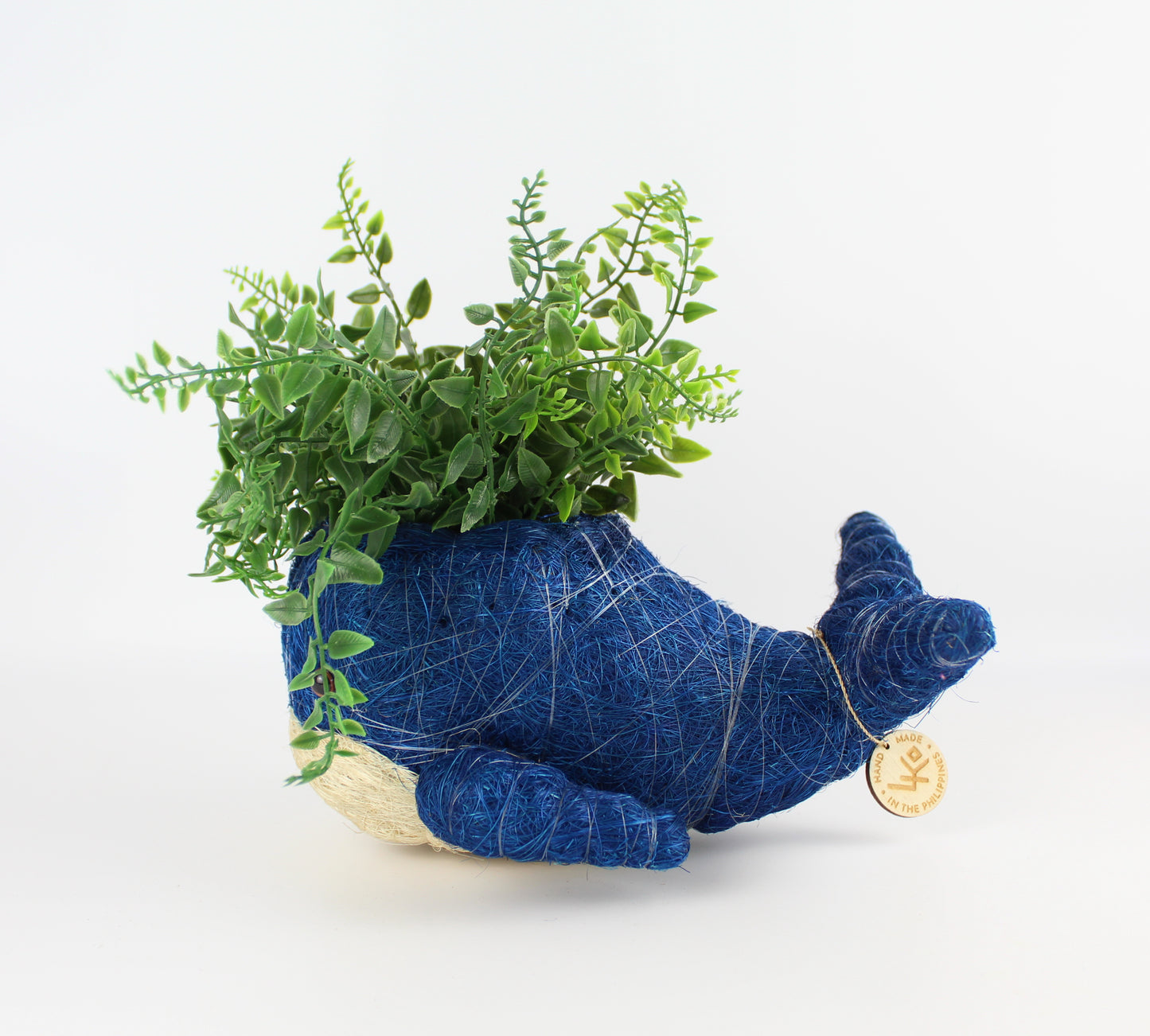 Handmade Coco Coira Animal Planter- Baby Whale - Eco Handcraft store