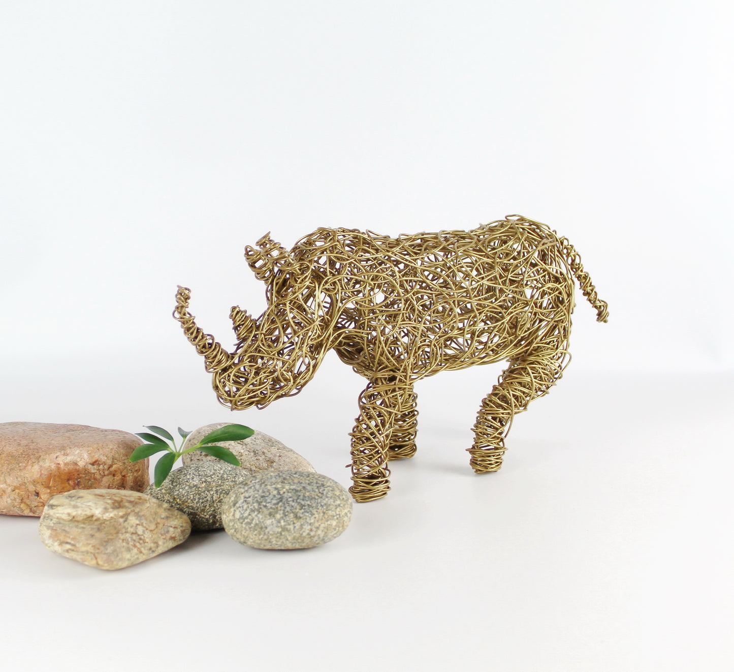 Wire Handmade Rhino Sculpture - Eco Handcraft store