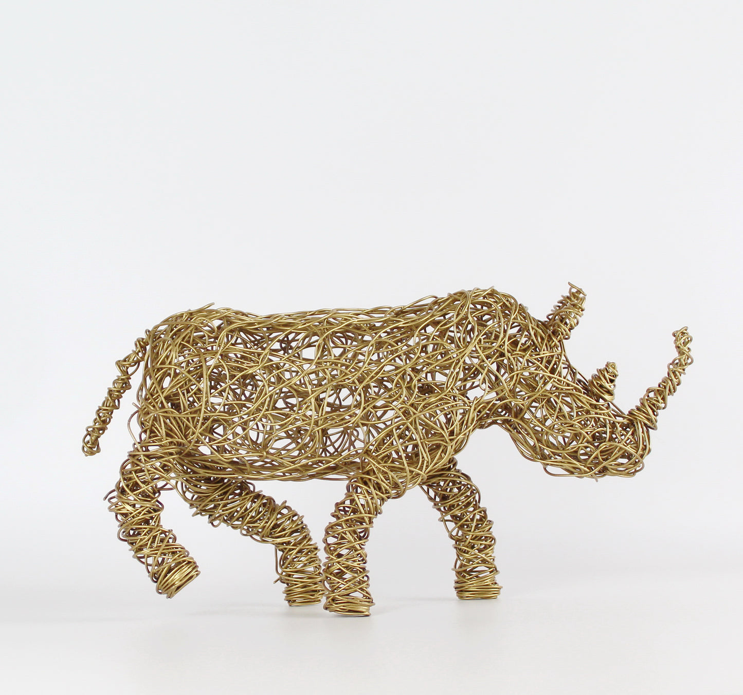 Wire Handmade Rhino Sculpture - Eco Handcraft store