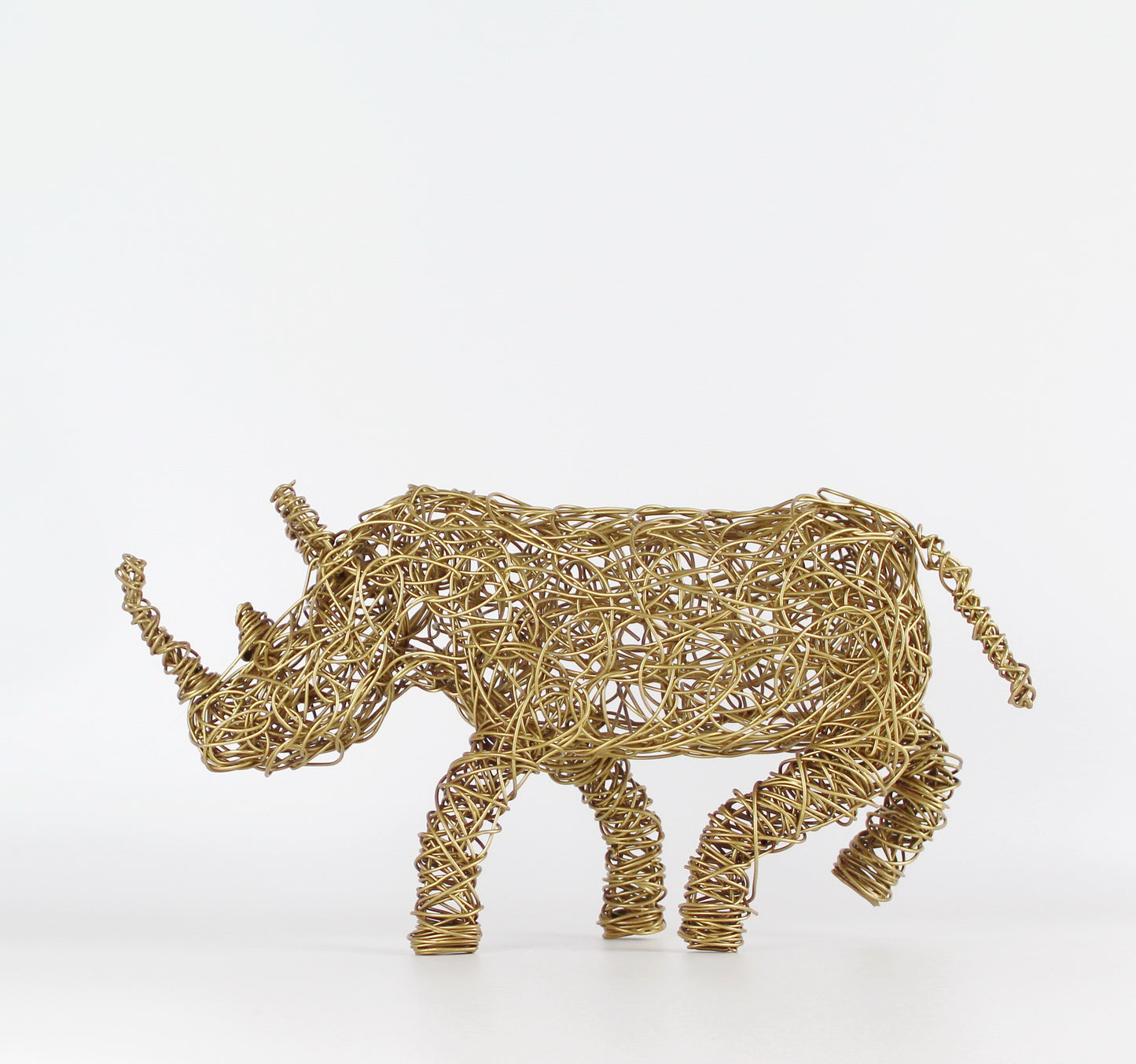 Wire Handmade Rhino Sculpture - Eco Handcraft store