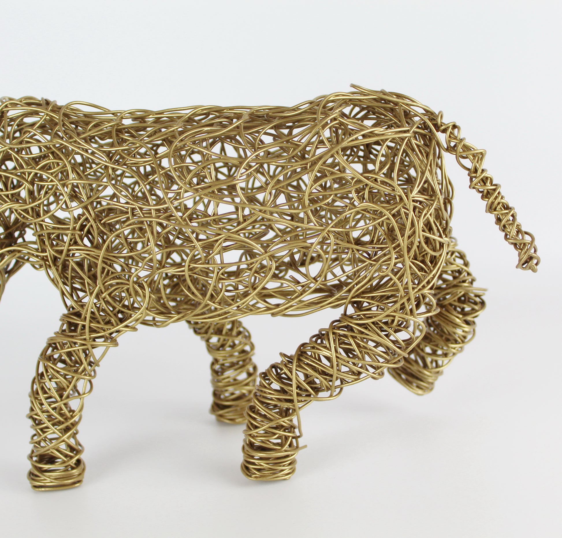 Wire Handmade Rhino Sculpture - Eco Handcraft store