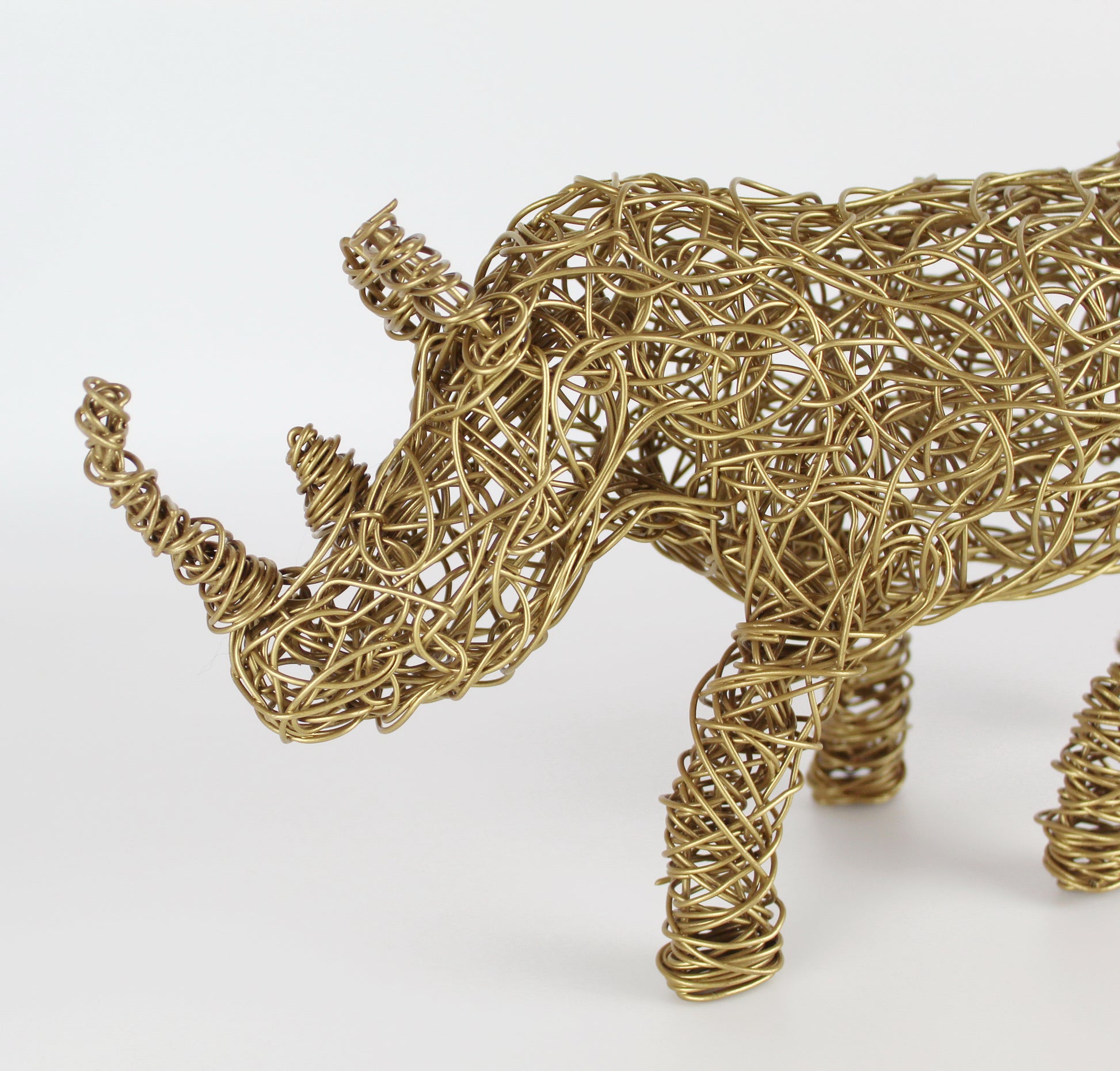 Wire Handmade Rhino Sculpture - Eco Handcraft store