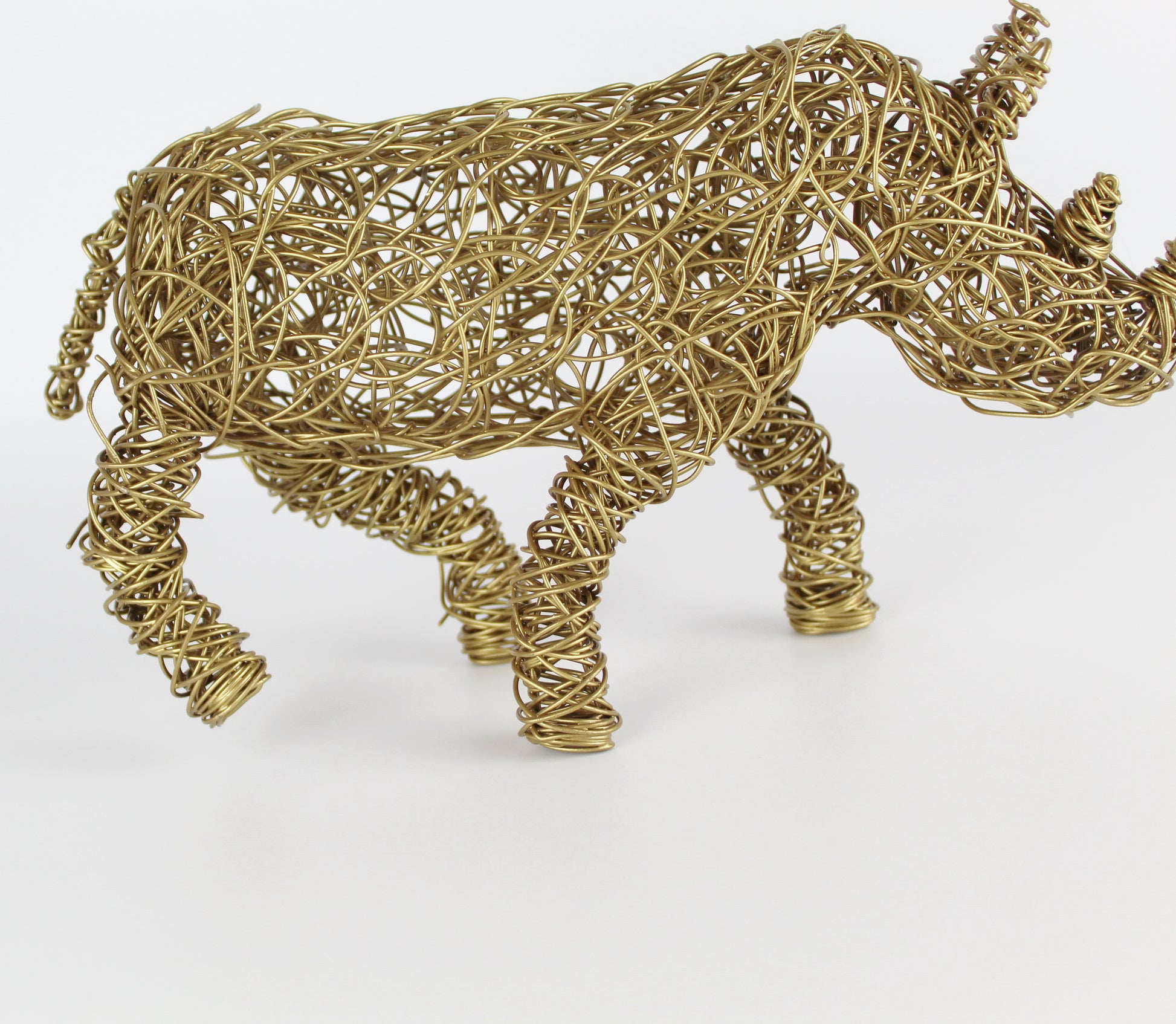 Wire Handmade Rhino Sculpture - Eco Handcraft store